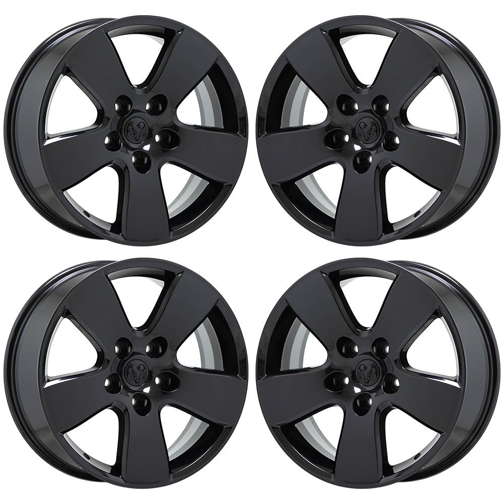 20" Dodge Ram 1500 Truck Gloss Black wheels rims Factory OEM set 2363